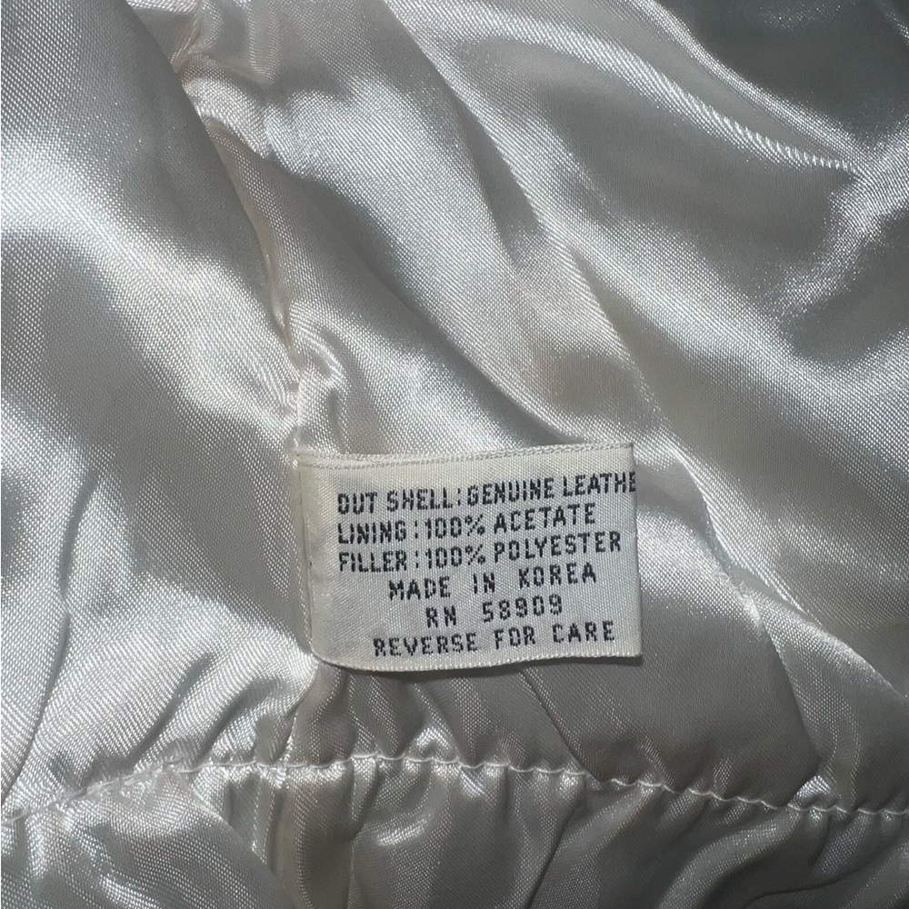 1990 Copper Key Leather White Rhinestone Jacket - Picture 5 of 6